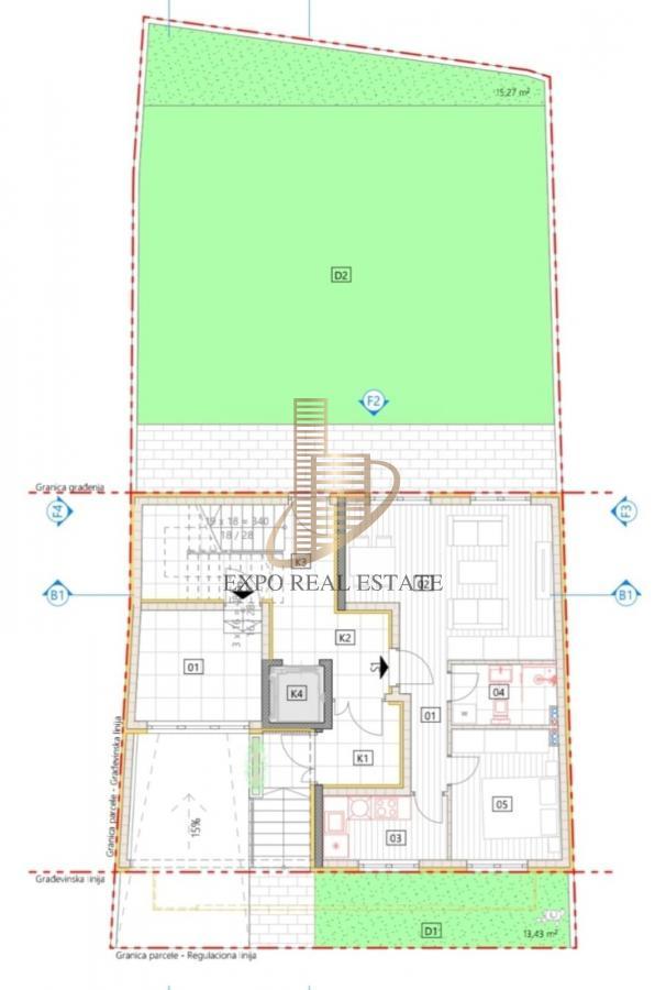 Prodaja 1,5 stan u izgradnji od 44m2+130m2 dvorište