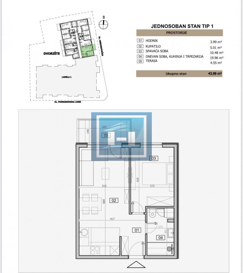 Stanovi u izgradnji Jednosoban Tip 1
